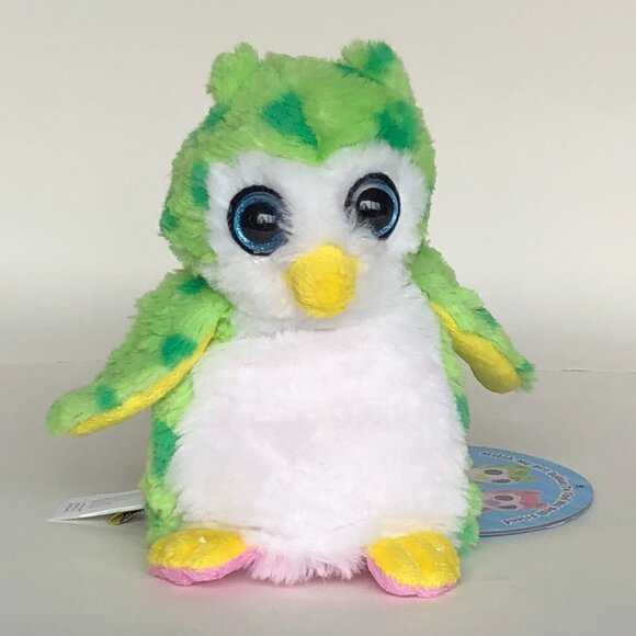 🔥3 For $20🔥New w/Tag Owls Reversible Plush Pink/Green Switch-A-Rooz 8" (20 cm) - Picture 4 of 16